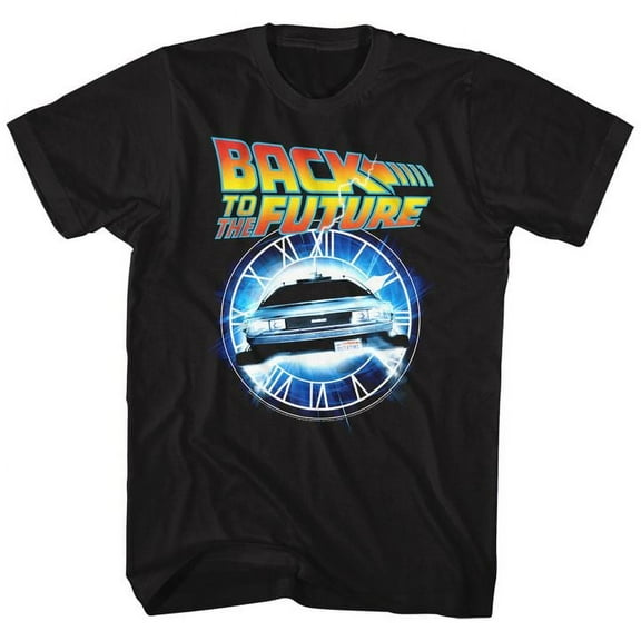 Back To The Future Out Of Time Black Adult T-Shirt 4Xl