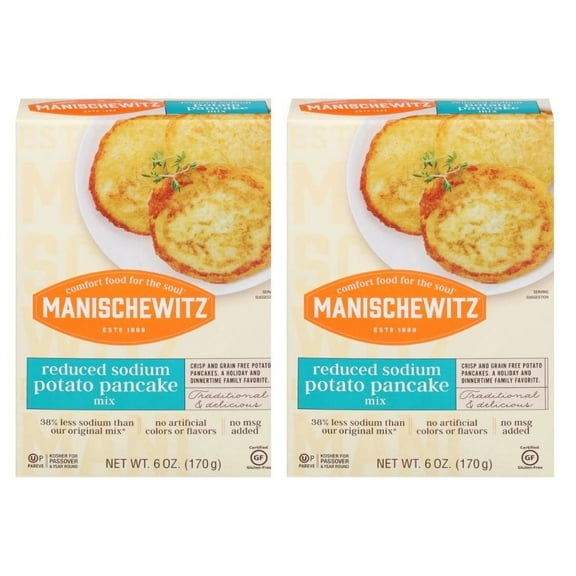 Manischewitz Reduced Sodium Potato Pancake Mix 6 oz (Pack of 2)