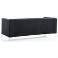 thumbnail image 3 of Pompano 83" Black Tufted Velvet Loveseat with 2-Throw Pillow, 3 of 5