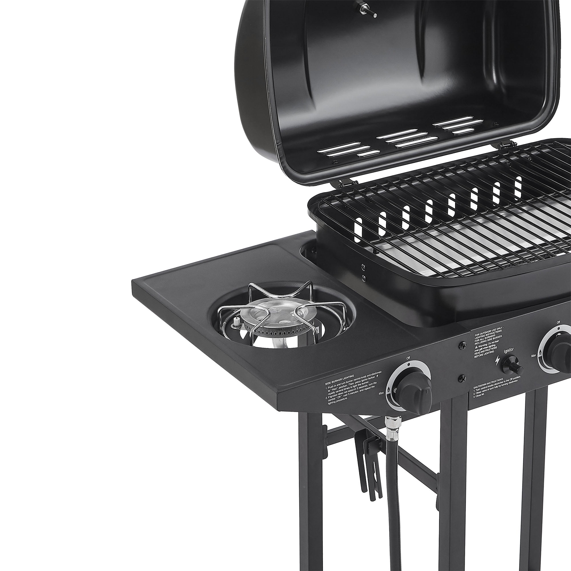 CQSXDA 2 Burner Propane Gas Grill With Side Burner Stainless Steel 24000 BTU Outdoor Barbecue Kitchen And Patio Cooking