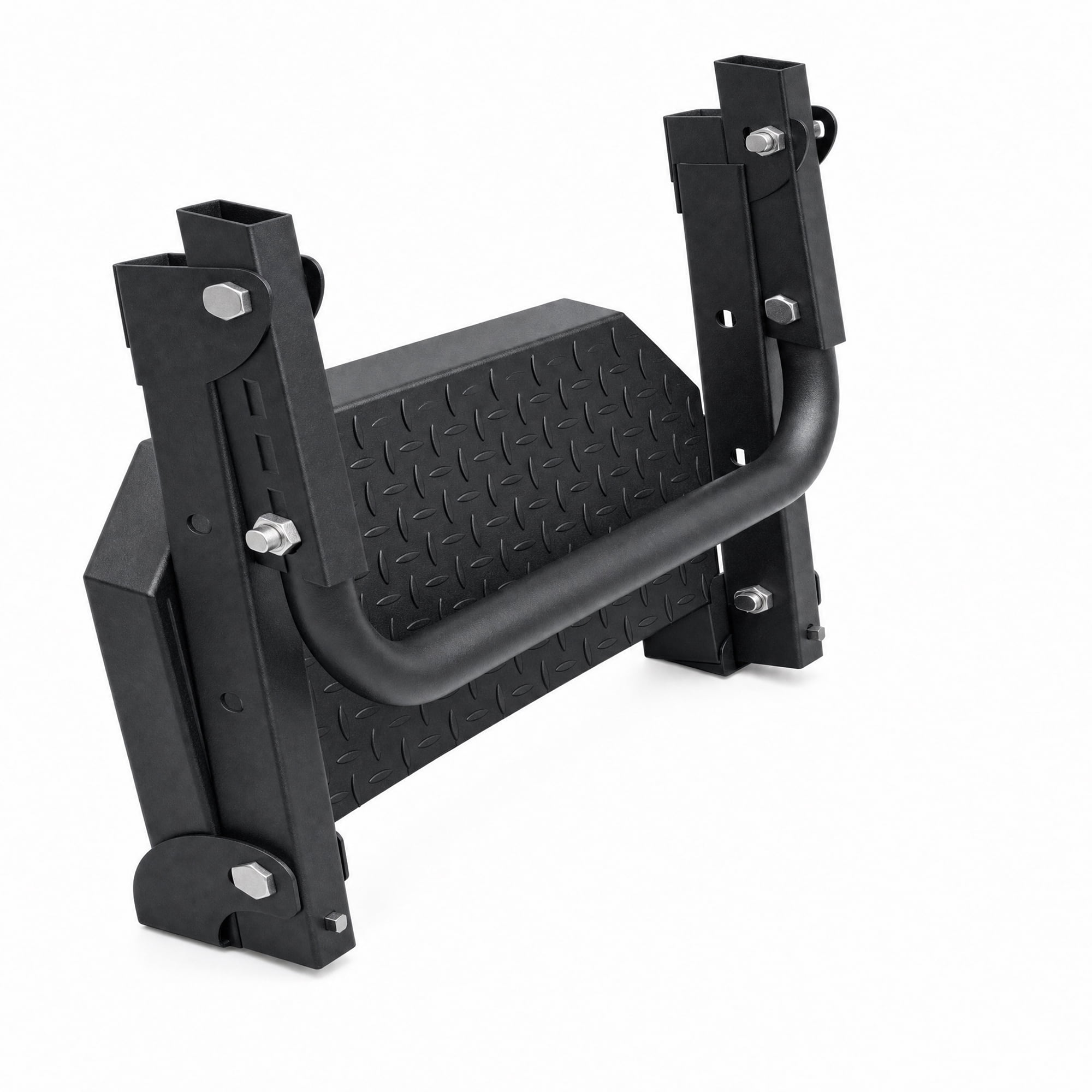 Universal Folding Tire Mounted Step for Truck SUV and RV, Heavy Duty Adjustable Side Step Fits 10.2-14.4 Inch Tires, 300 lb Capacity Tire Step, Black