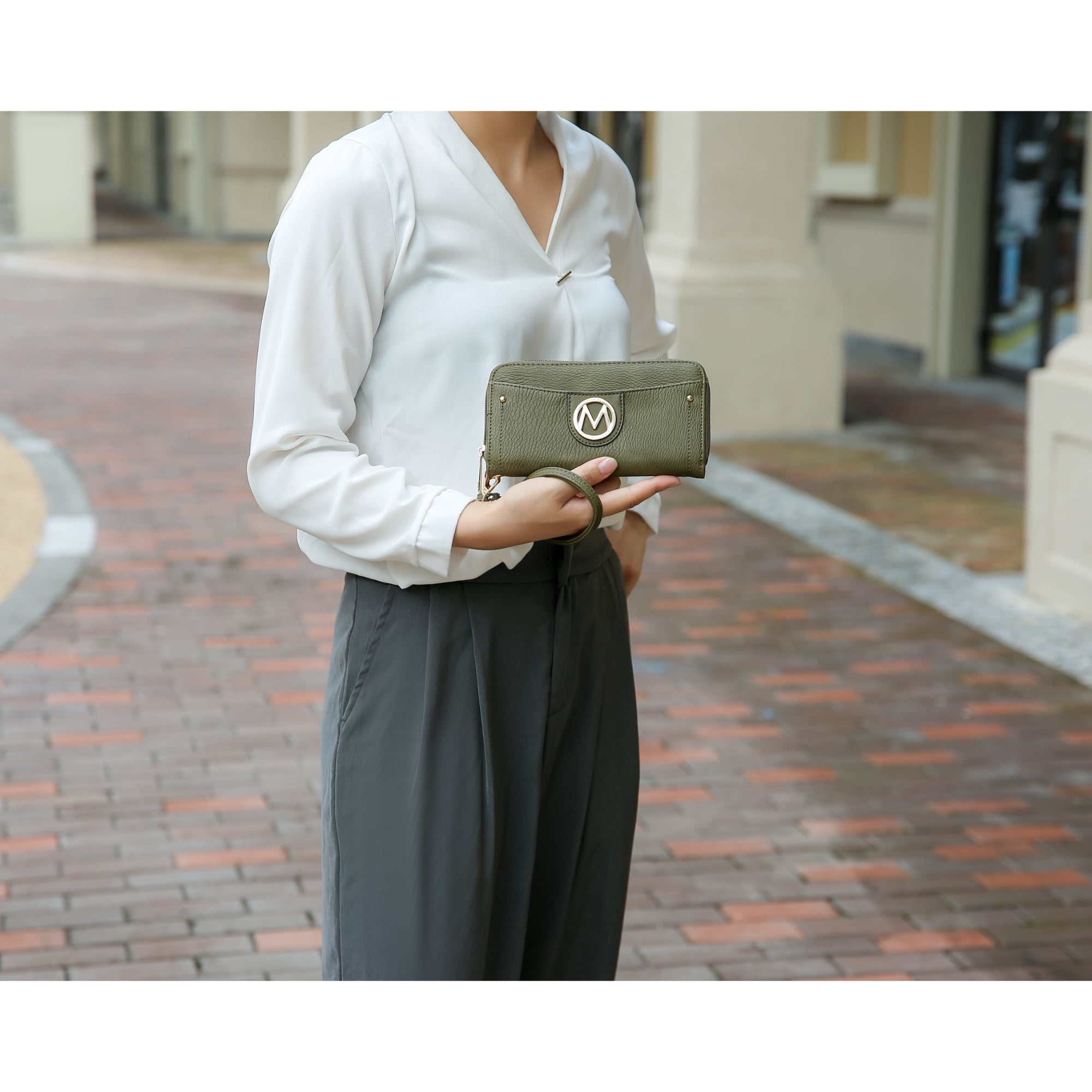 MKF Collection Aurora Satchel Handbag & Wallet Set – Stylish Vegan Leather Purse with Top Handles, Detachable Strap, and Matching Wallet by Mia K -Charcoal