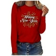 thumbnail image 2 of DPTALR T-shirt Imprimé Années Heureuses pour Femmes Manches Longues Blouse Décontractée, 2 of 8