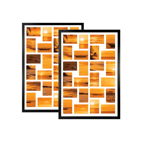 24 Opening 4x6 Collage Picture Frames 2 Pack, Black