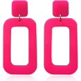 thumbnail image 1 of UBIUO Retro Simple Acrylic Geometric Square Hollow Earrings for Women White Statement Drop Earring pink hollow -, 1 of 3