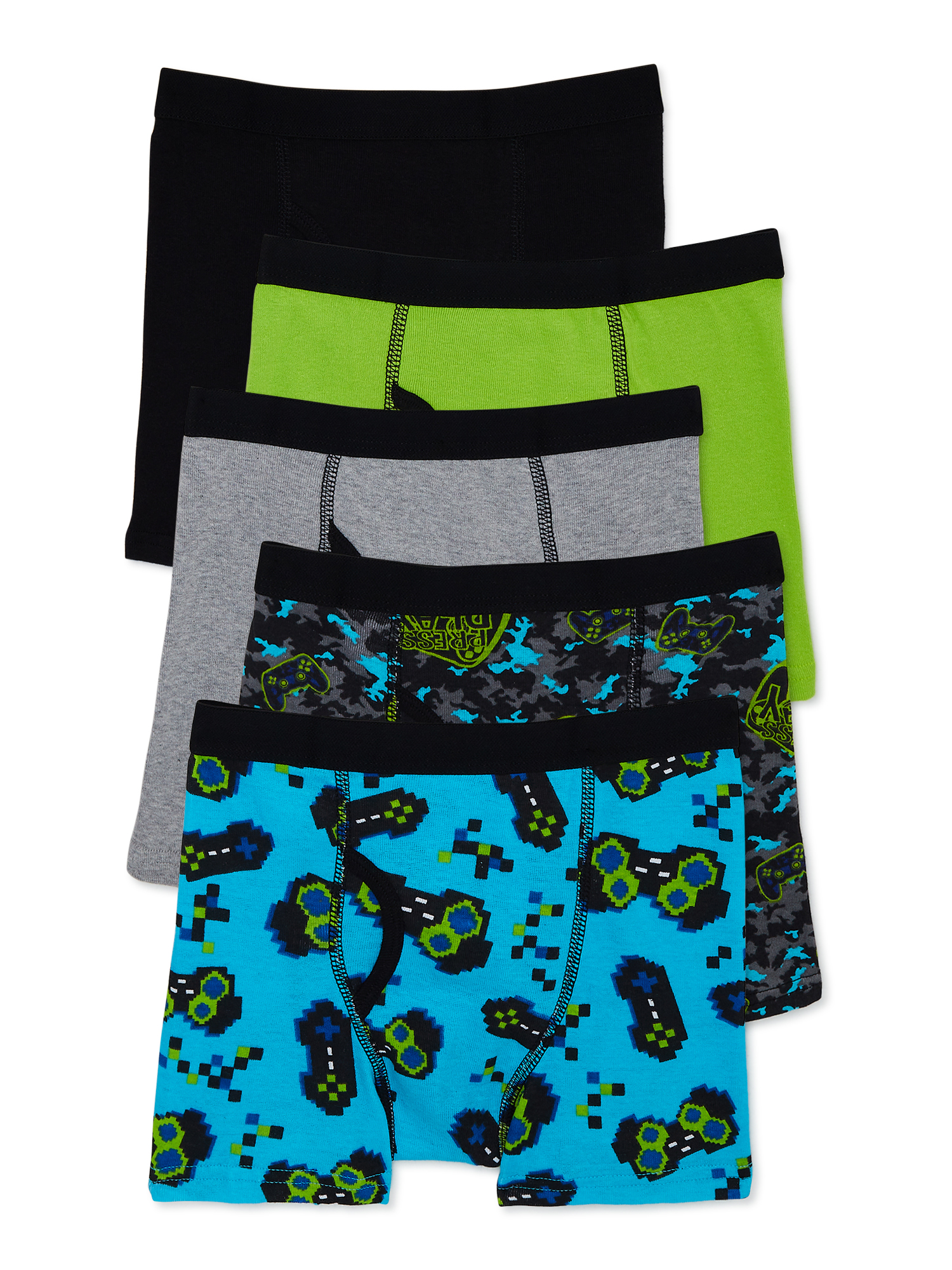 Wonder Nation Boys Cotton Boxer Briefs, 5-Pack