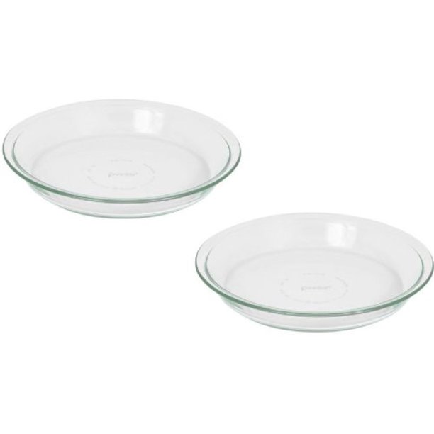 Pyrex Glass Bakeware Pie Plate 9" x 1.2" Pack of 2