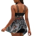thumbnail image 4 of Characters The Vampire Diaries Women's Split Skirt Swimwear Two-Piece Swimsuit Backless Bikini Set Summer Holiday Beach Adjustable Bathing Suit, 4 of 6