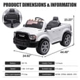 thumbnail image 5 of Ram Ride on Car Toys, 12V RAM 2500 Powered Ride on Toy Truck with Remote Control, Electric Car for Kids Girls 3-5 w/ Bluetooth, Rear Storage Trunk, Safety Belt, Rear Wheel Suspension, White, 5 of 8