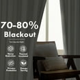 thumbnail image 5 of DriftAway Farmhouse Linen Blend Blackout Curtains 36 Inches Long for Bedroom Vertical Striped Printed Linen Curtains Thermal Insulated Lined Treatments for Living Room 2 Panels W52 x L36 Gray, 5 of 8