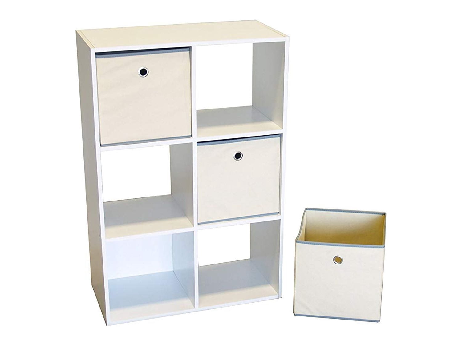 St16716 Colonial 6-cell Storage Cube, White Wood Grain Paper Laminate On p/b, 3 Cell See Through, 3 Cell With Back Board