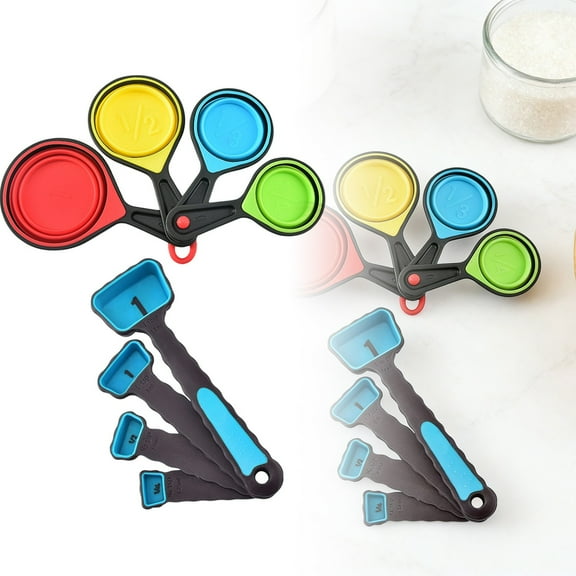 Foldable Silicone Measuring Cup And Measuring Spoon Of 8 Baking Utensils Silicone Measuring Spoon With Scale Spoon