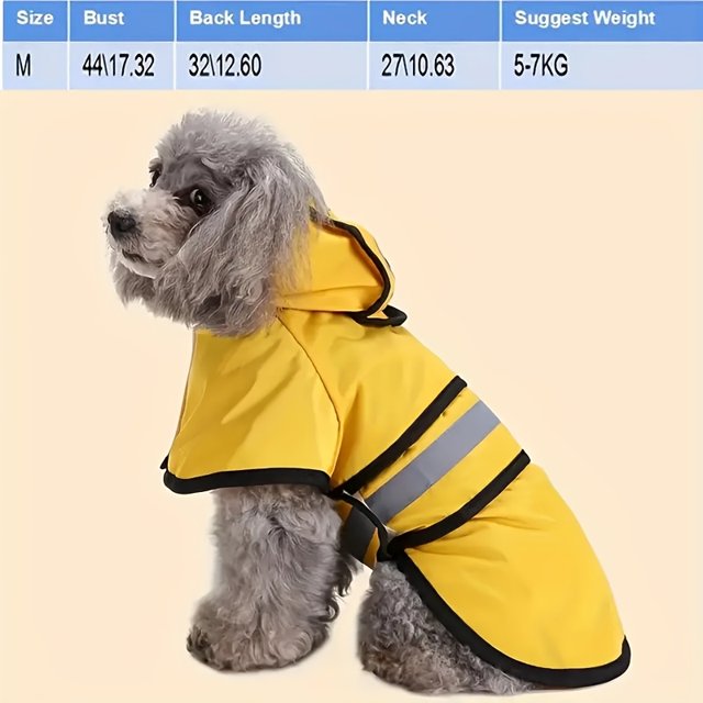 CNKOO Reflective Waterproof Dog Raincoat Adjustable Lightweight Pet Rain Gear All-Season Use Polyester Material ZZZ