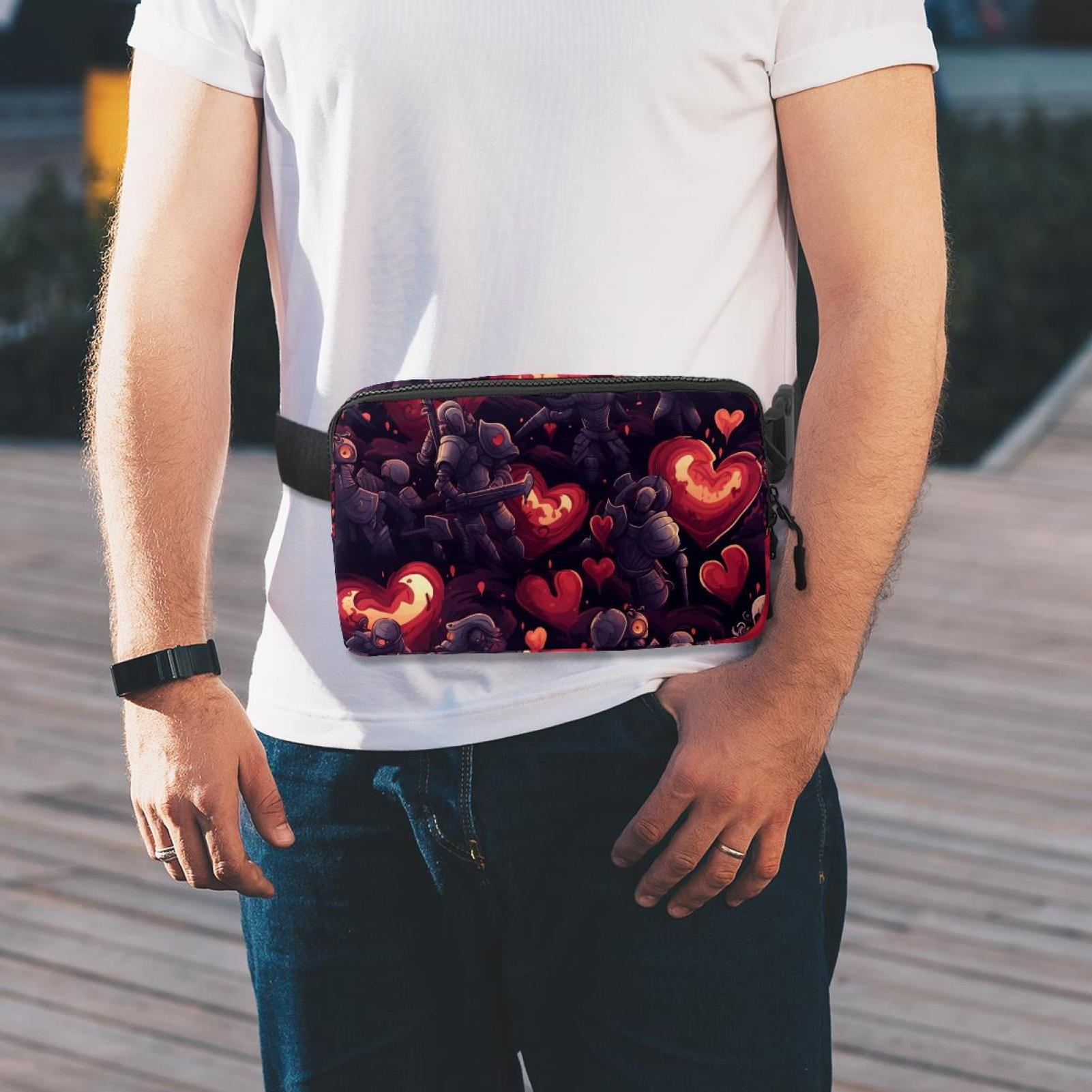 Love Lightweight Adjustable Sling Bag Waist Pack with Extension Strap Unisex - Ideal for Travel and Outdoor Activities
