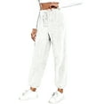 thumbnail image 3 of DYMADE Women Plus Size Warm Household Trousers Solid Color Elastic Waist Pants, 3 of 4