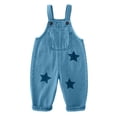 thumbnail image 2 of ATOGUTA Girls Wide Leg Jumpsuit Size 2T-8 Denim Bib Jumpsuit Girls Baggy Jeans Overalls with Side Pockets Blue, 2 of 6