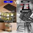 thumbnail image 4 of 2 Pack Pull Out Spice Rack Organizer for Cabinet, 2 Tier Metal Slide Out Seasoning Organizer and Storage Heavy Duty Vertical Spice Rack Shelf Pullout for Kitchen Cabinets No Drilling (Black), 4 of 8