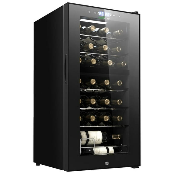 NutriChef Bottle Wine Cooler Refrigerator (Black)  PKCWC340