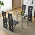 thumbnail image 4 of Ktaxon Modern Dining Chairs with High Back, 4 Person PU Leather Upholstered Four-Hole Cutout Dining Side Chairs for Dining Room, Kitchen, Home, Black, 4 of 6