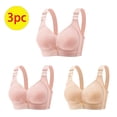 thumbnail image 2 of Hxshgdsn Womens 3PC Silky Wireless Bras Smoothing Full Coverage Push Up T-Shirt Embroidered Comforable Racerback Everyday Bralettes No Underwire Shapewear Bras,Pink 2,36C, 2 of 3