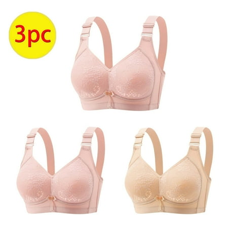 LLYWEY Bras for Elderly on Clearance Bras Older Women Ladies Bralette Bra Style-670 Women Pullover Bra Feature Adult Female Everyday Sports Bras Pinks 38B
