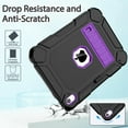 thumbnail image 5 of AVAWO Case for New iPad (A16) 11th Generation 11 Inch 2025 & iPad 10th Generation 10.9" 2022, Heavy Duty Military Grade Shockproof Rugged Protective Cover, Black+Purple, 5 of 7