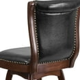thumbnail image 5 of Flash Furniture 26'' High Cappuccino Wood Counter Height Stool with Button Tufted Back and Black LeatherSoft Swivel Seat, 5 of 9
