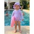 thumbnail image 6 of BemeyourBBs Toddler Baby Girl Heart Swimsuit Infant Bathing Suit One-Piece Swimsuits With Sun Hat Set Ruffle Rash Guard Long Sleeve Swimwear Summer Beach Wear, 6 of 9