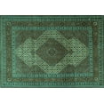 thumbnail image 1 of Ahgly Company Machine Washable Indoor Rectangle Persian Turquoise Blue Traditional Area Rugs, 8' x 10', 1 of 4