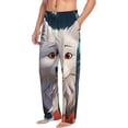 thumbnail image 6 of Pofeuu White Wolf With Flowers Print Men's Pajama Pants, Soft Lounge Pajama Pants with big pockets for Men Plaid Pj Bottoms-Large, 6 of 6