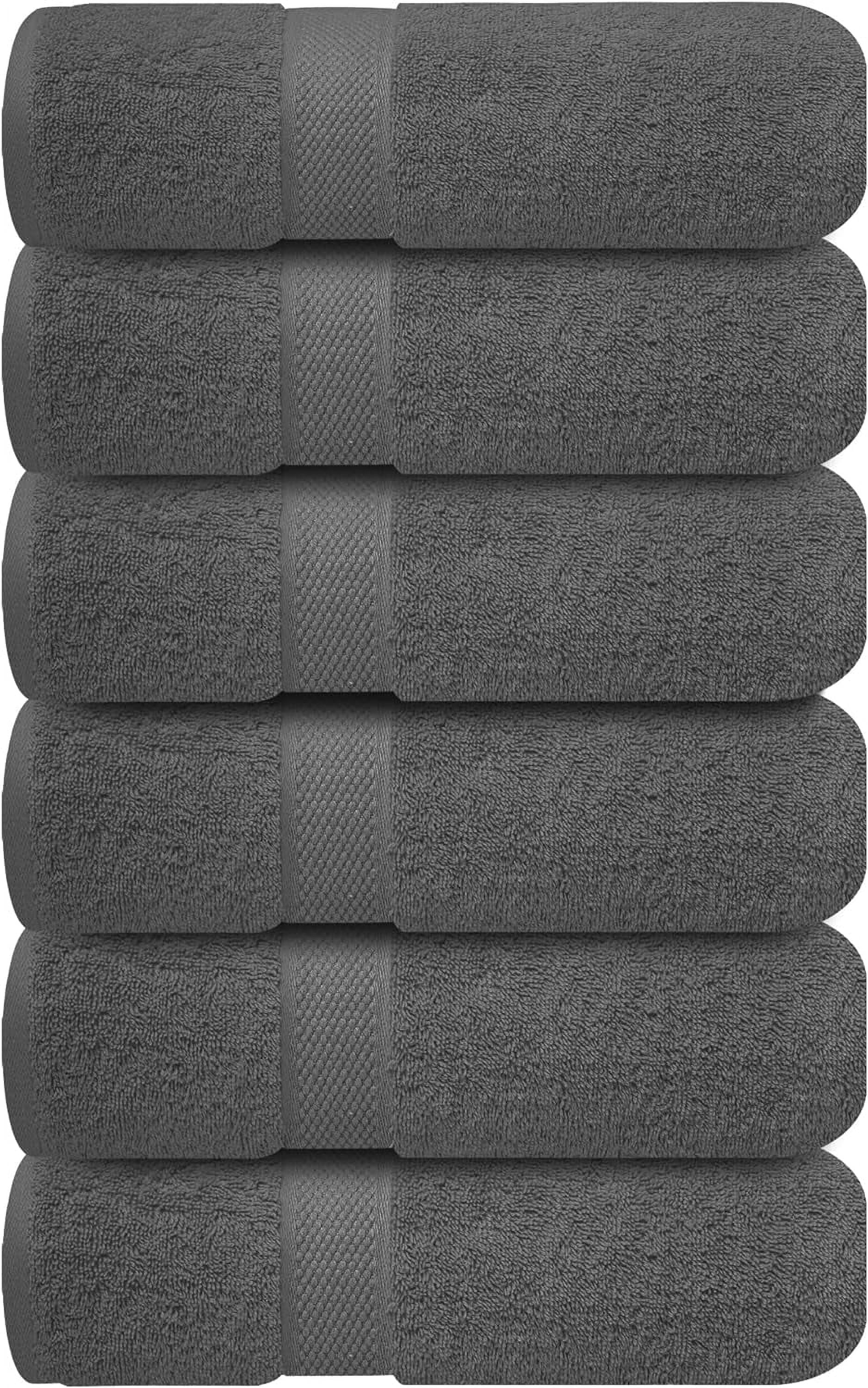 Infinitee Xclusives Premium Hand Towels - 100% Cotton - Dark Gray | 16x28 inches | Pack of 6