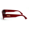 thumbnail image 3 of Narrow Flat Top Shield Retro Mod Plastic Fashion Sunglasses Red Black, 3 of 4