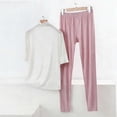 thumbnail image 2 of Bovxnpu Womens Pajamas Sets 2 Piece Lounge Set Cotton High Neck 5-Sleeve Pants Spring-Fall Casual Sleepwear, 2 of 6