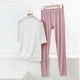 thumbnail image 1 of TaTaai Womens high neck pajama set, 3/4 sleeves, solid color modal, casual trendy, breathable skin-friendly, comfortable fit, great for spring & autumn bedtime & relaxation Gift, 1 of 5