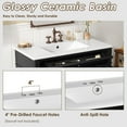 thumbnail image 4 of 36" Bathroom Vanity Sink, Vanity Cabinet with Ceramic Sink and Tip-out Drawers, Freestanding Bathroom Sink Base Vanities Cabinets for Bathroom, Easy Assembly, Black, 4 of 7