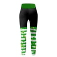 thumbnail image 3 of MKLEKYY Leggings para mujer, pantalones verdes con estampado de buena suerte de Paddystripes para mujer, leggings ajustados para yoga, correr, gimnasio, 3 of 4