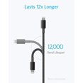 thumbnail image 3 of Anker 6ft Lightning Cable Premium Nylon Cord MFi Certified Charging Data Sync, Black, 3 of 7