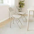 thumbnail image 3 of Twister.CK 4 Pack Folding Chairs, Metal Foldable Chair, for Indoor Outdoor Dining Room, Camping, Wedding, Commercial Banquet, Beige, 3 of 7