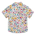 thumbnail image 2 of Dailycode Small Short Sleeve Button Down Shirts Small Colorful Flowers Casual Shirt 3-10 Years, 2 of 9
