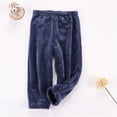 thumbnail image 2 of CUZIBR Boys Girls Flannel Sleep Pants Winter Warm Soft Fuzzy Homewear With Sweatpants Fashionable Dailywear For Toddler, 2 of 3