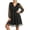 Black, variant on Lopecy-Sta Womens Dresses V Neck Faux Wrap Elastic Waist A Line Mini Dress Long Sleeve Chiffon Overlay Fit for Wedding Guest Dinner Date Semi formal Events