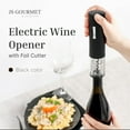 thumbnail image 2 of Electric Wine Bottle Opener – Automatic and Battery-Powered Corkscrew with Wine Foil Cutter – One-Touch Button for Easy Cork Extraction, Cordless Wine Gadgets – Home & Kitchen Accessories – Black, 2 of 7