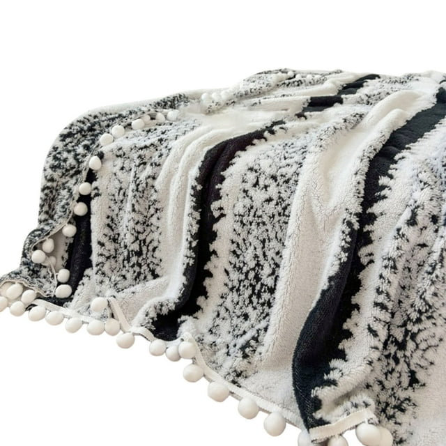 DELESYS Cationic Double-Colored Jacquardweave Ball Blanket - Cloud Patterned Fleece Sofa And Office And Nap Blanket 200*230cm