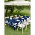 Bold Alphabet Rectangle Outdoor Tablecloth with Umbrella Hole Modern ...