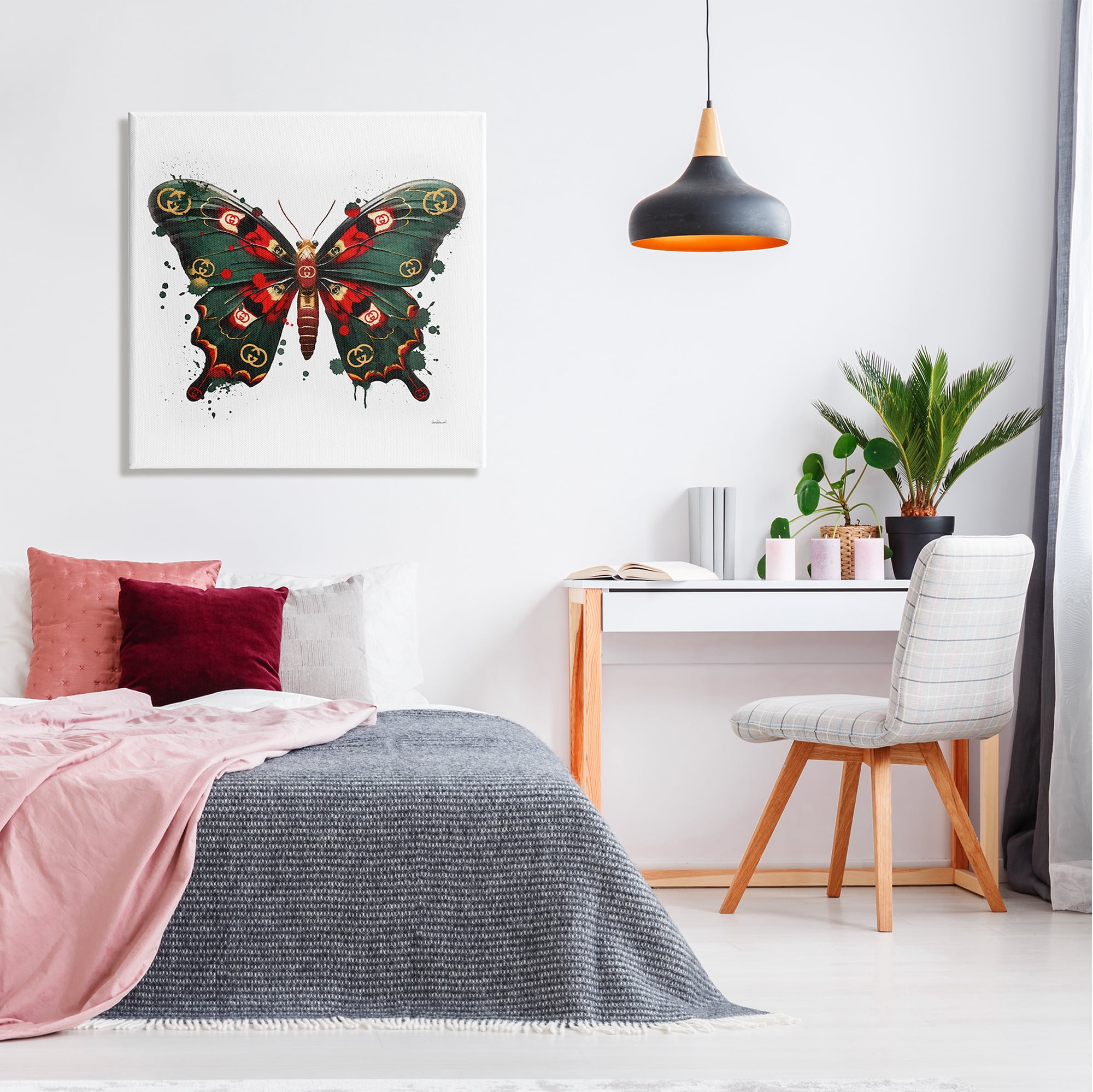Stupell Industries Fashion Brand Butterfly Animals & Insects Painting Gallery Wrapped Canvas Art Print Wall Art, 30 x 30