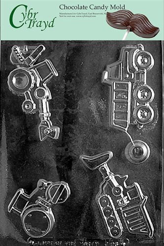 Construction Vehicle Chocolate Candy Mold - Dump Truck, Tractor, Bulldozer Design By PREEGLE, PETG Plastic, Hand Wash Only 2 thumbnail image