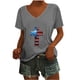 thumbnail image 1 of Camisetas Casuales de las Mujeres Gradiente Día de la Independencia Impreso Cuello Redondo, Blusa de Manga Corta para Diario, Fiesta Y Primavera Verano, 1 of 3