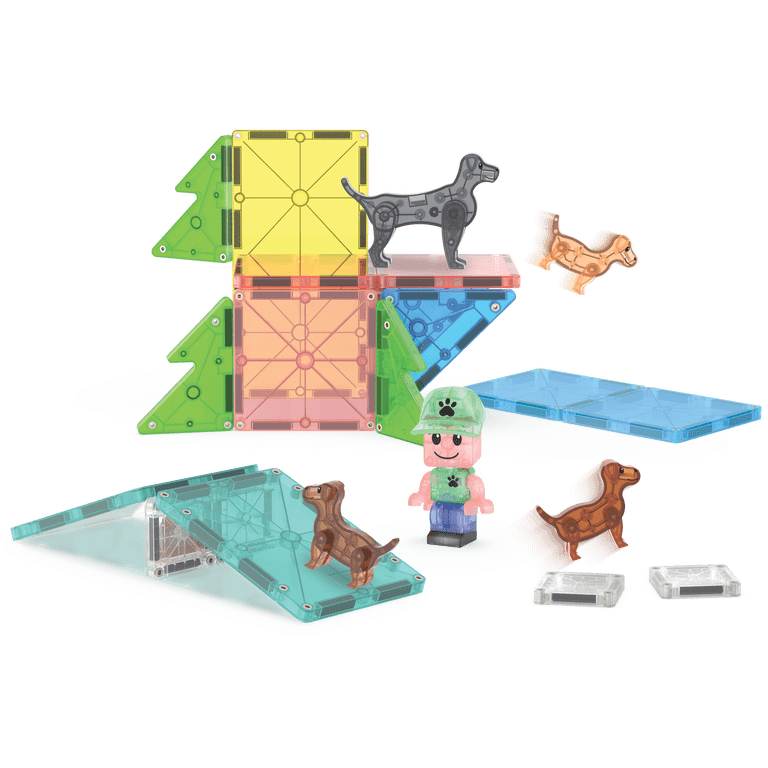 MAGNA-TILES¬Æ Puppy Park 27-Piece Magnetic Set with 4 Pet Friends