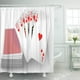 thumbnail image 1 of ABPHQTO Red Play Royal Flush Hearts Five Poker Hand Playing Cortina de ducha 160x180 cm, 1 of 1