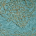 thumbnail image 4 of Home Soft Things 4-Piece Reversible Damask Embroidery Bedspread Set, Teal, Queen 90"x90", 4 of 5